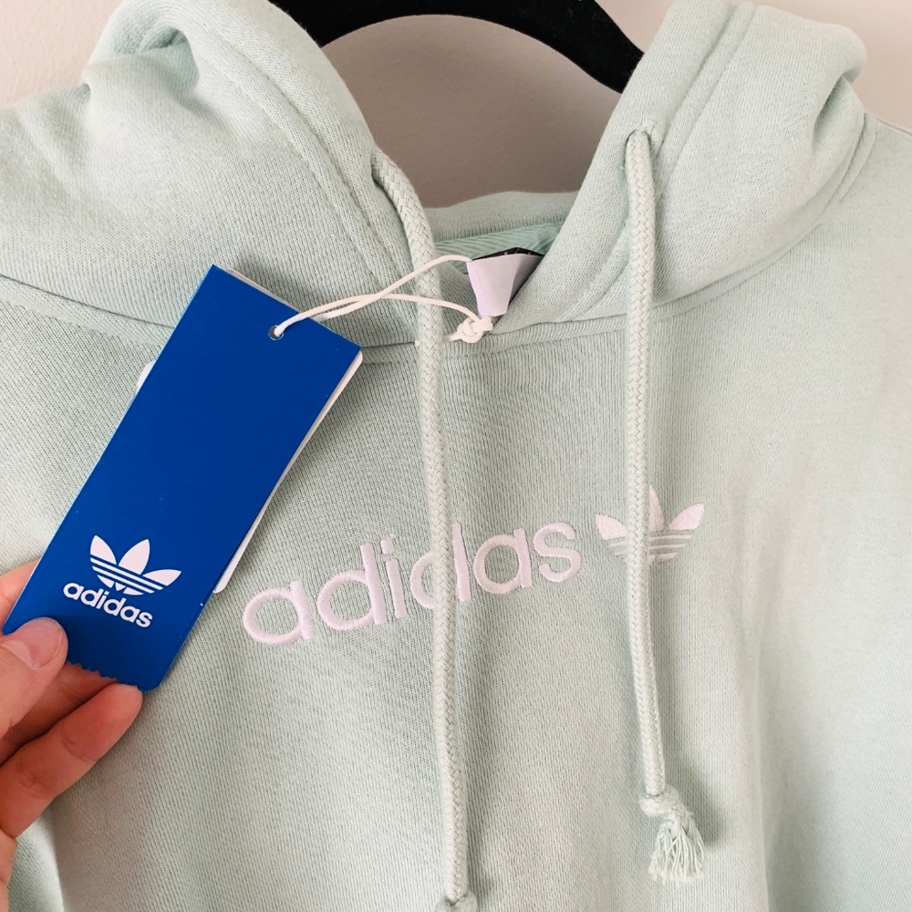 New Adidas Oversized Cropped Hoodie - Picture 3 of 8